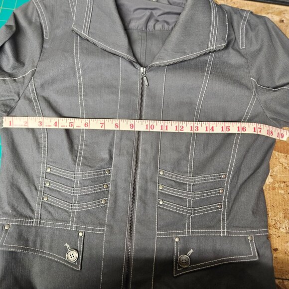 Jean jacket - grey stretch - Picture 4 of 7